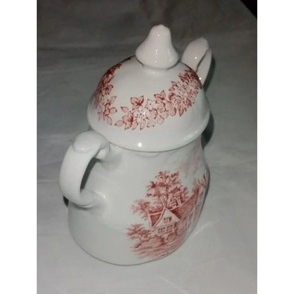 J & G Meakin Romantic England Sandford Transferware Ironstone Covered Sugar Bowl